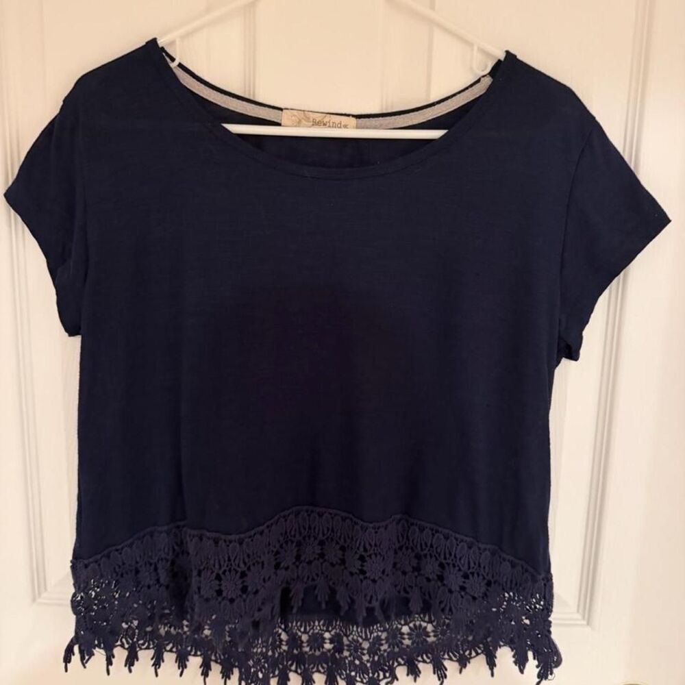 Rewind Women's Navy and Blue Blouse